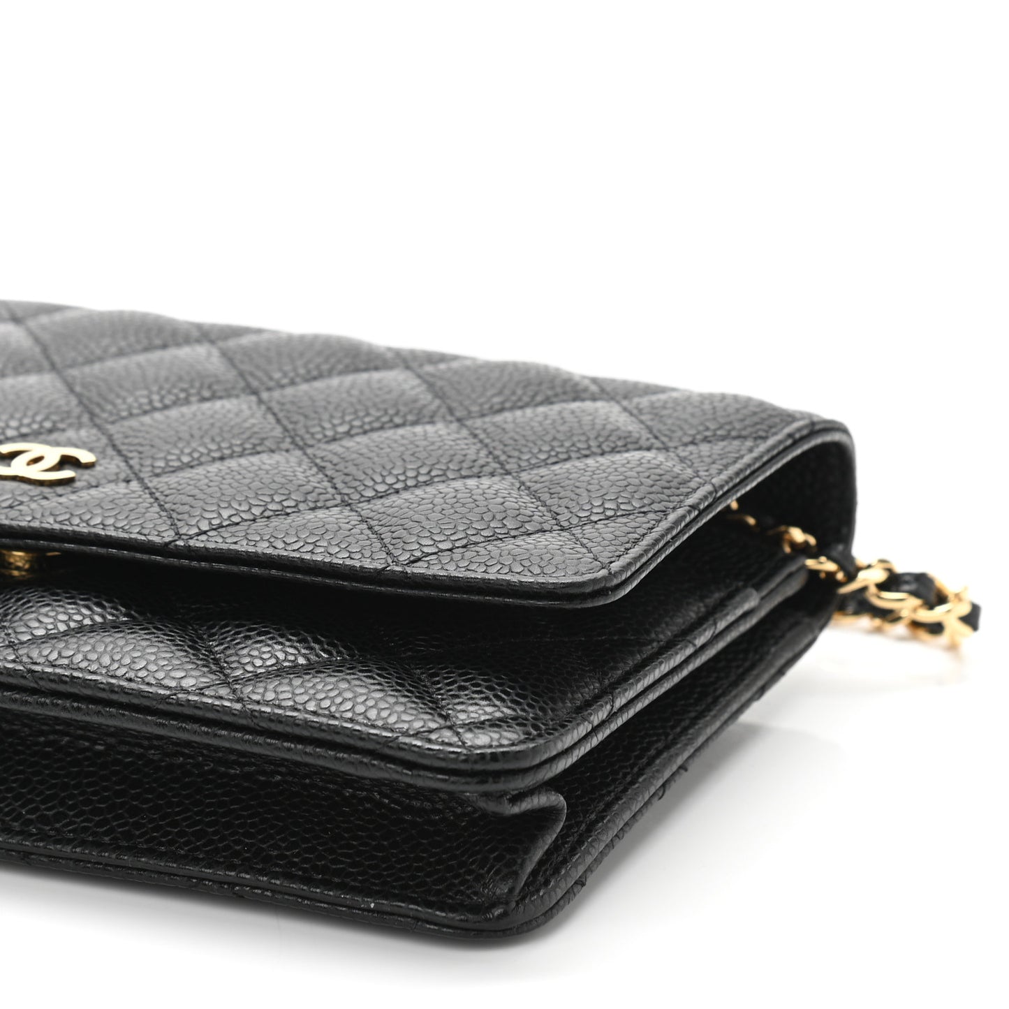 Caviar Quilted Wallet On Chain WOC Black