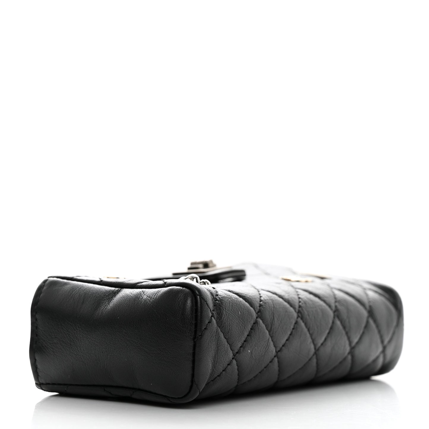 Aged Calfskin Lucky Charms 2.55 Reissue Mini Clutch With Chain Black
