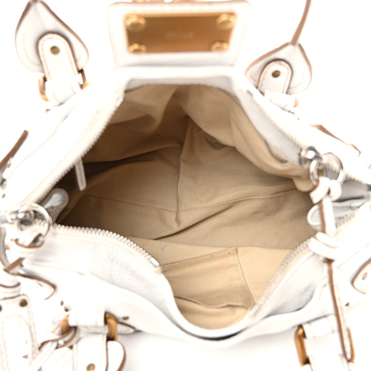 Chloe Calfskin Medium Paddington Satchel White 5 of 11