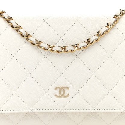 Chanel Caviar Quilted Wallet On Chain WOC White 9 of 12