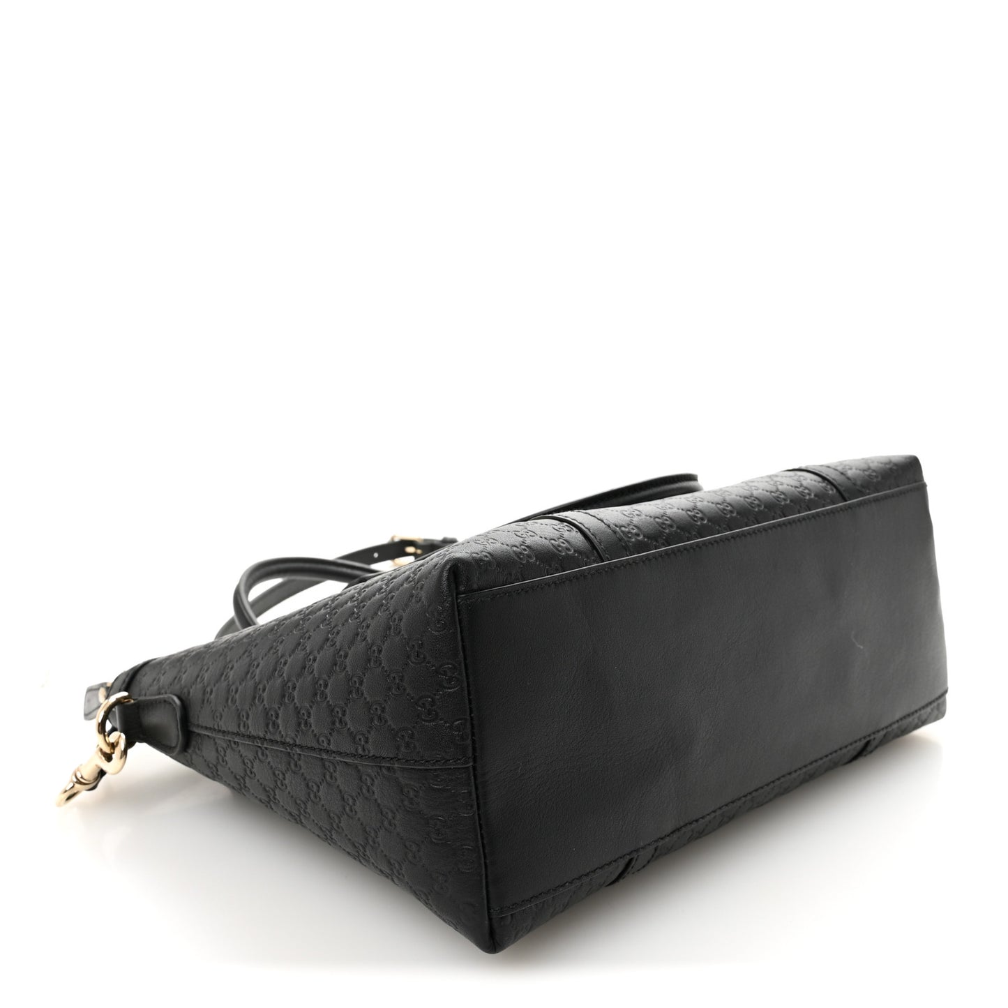 Soft Microguccissima Small Zippered Satchel Black