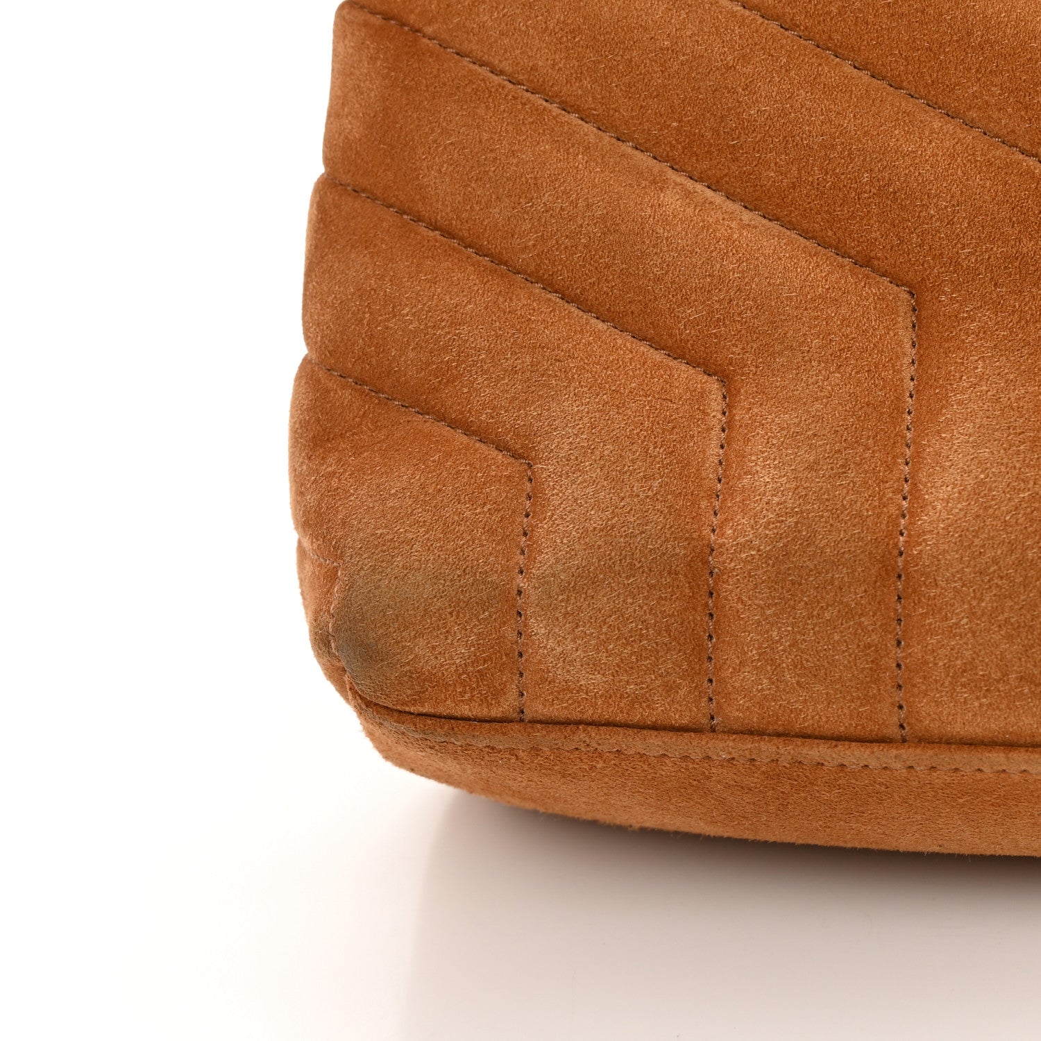 Saint Laurent Suede Calfskin Y Quilted Monogram Small Loulou Chain Satchel Cinnamon 14 of 17