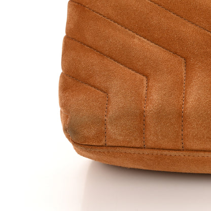 Saint Laurent Suede Calfskin Y Quilted Monogram Small Loulou Chain Satchel Cinnamon 14 of 17
