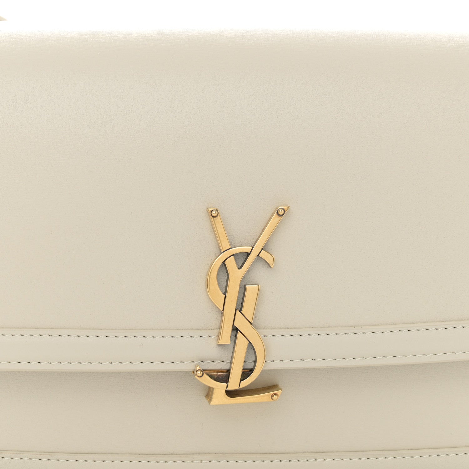 Saint Laurent Box Calfskin Monogram Medium Solferino Satchel Crema Soft 8 of 11