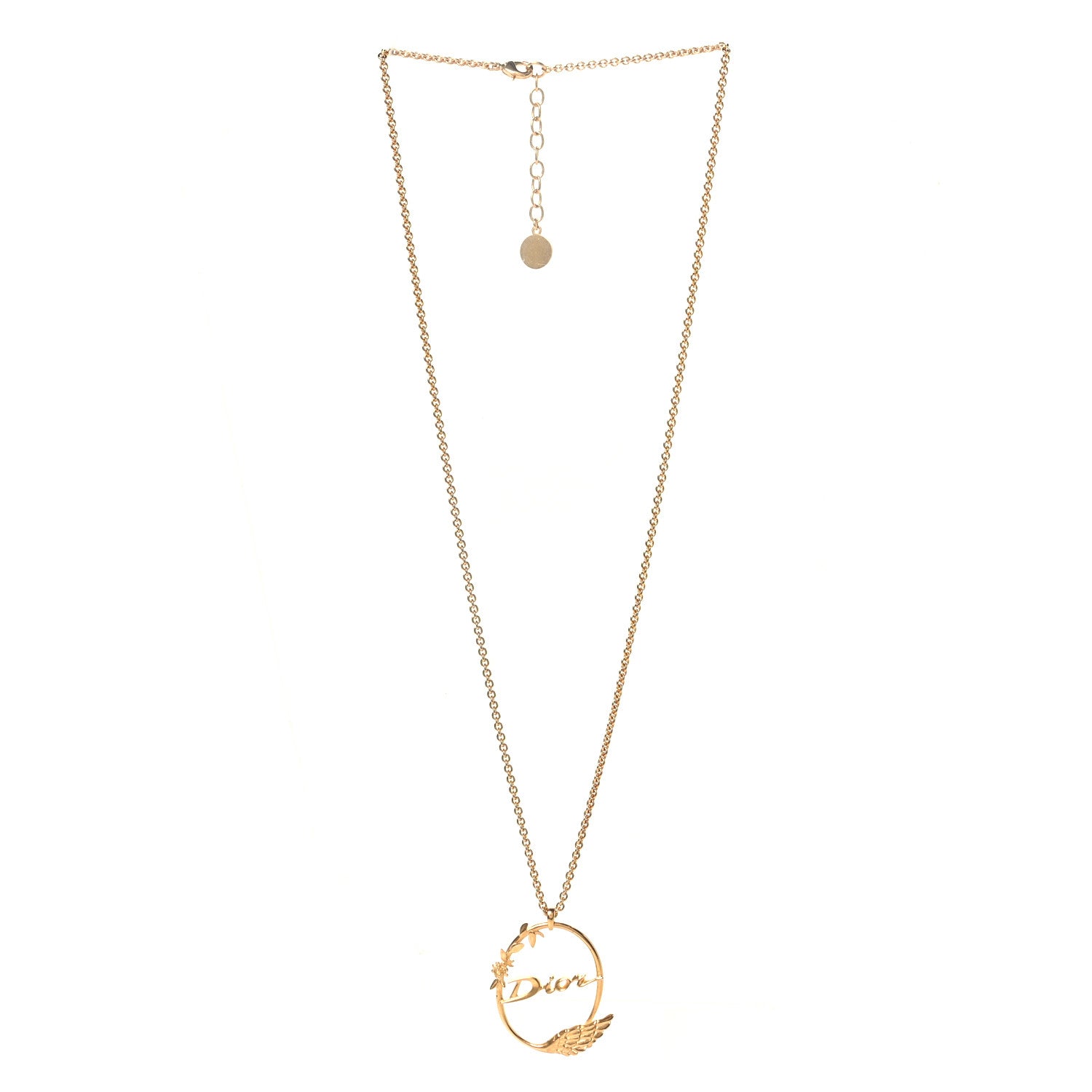 Christian Dior Metal Script Logo Necklace Gold 3 of 5