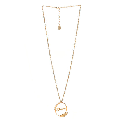 Christian Dior Metal Script Logo Necklace Gold 3 of 5