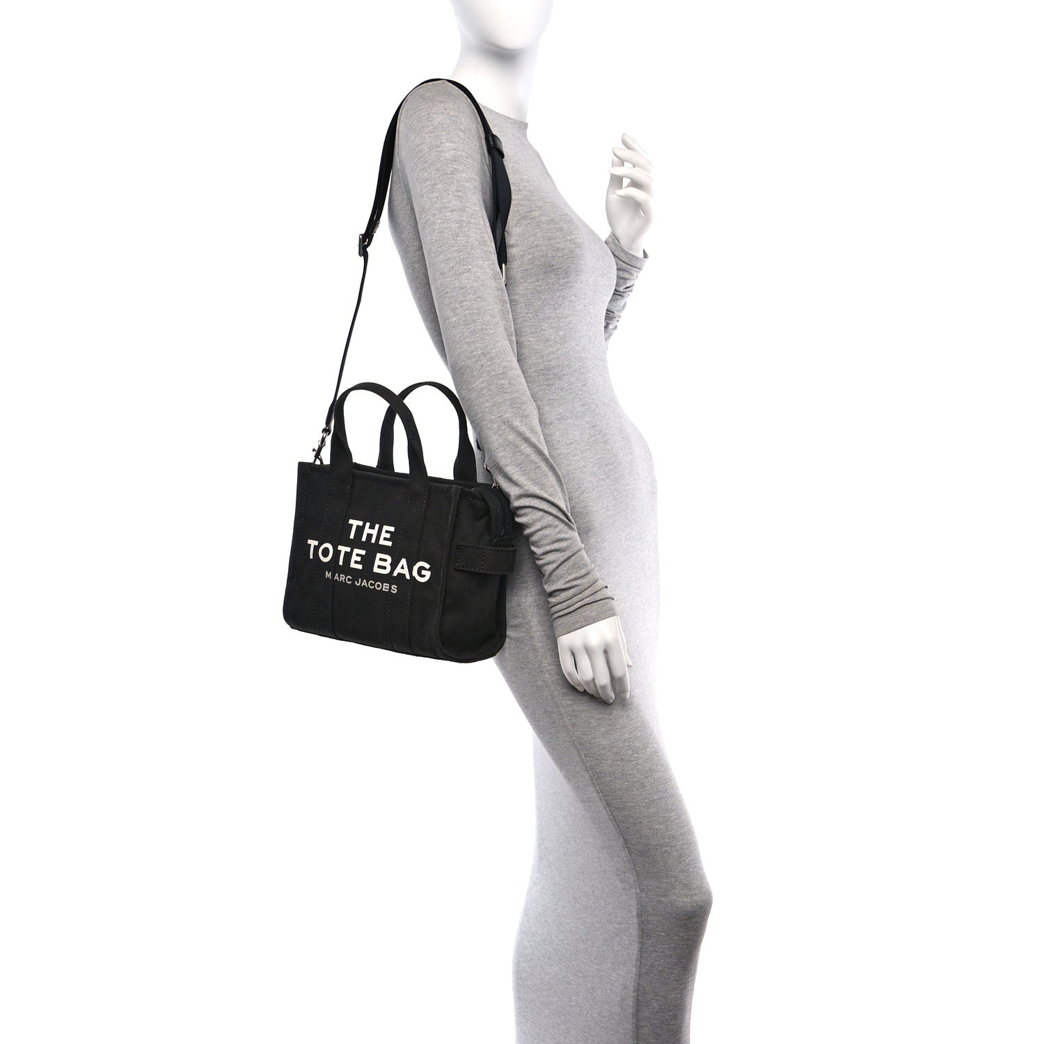 Marc Jacobs Cotton Canvas Small The Traveler Tote Bag Black 2 of 10