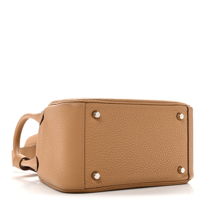 Hermes Taurillon Clemence Mini Lindy 20 Biscuit 4 of 11