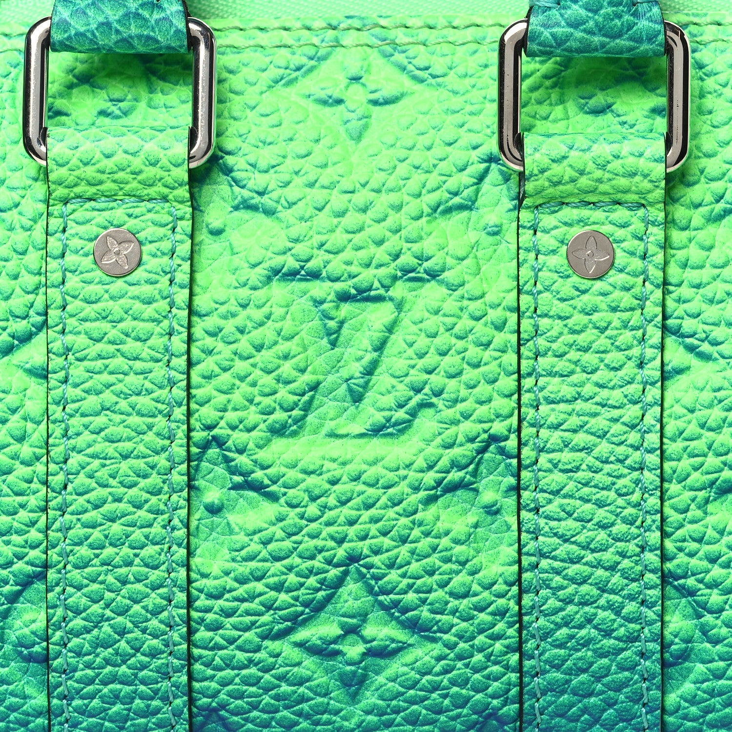 Louis Vuitton Taurillon Illusion Keepall XS Bleu Vert 7 of 9