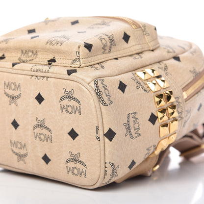 MCM Visetos Side Stud Mini Stark Backpack Beige 7 of 9