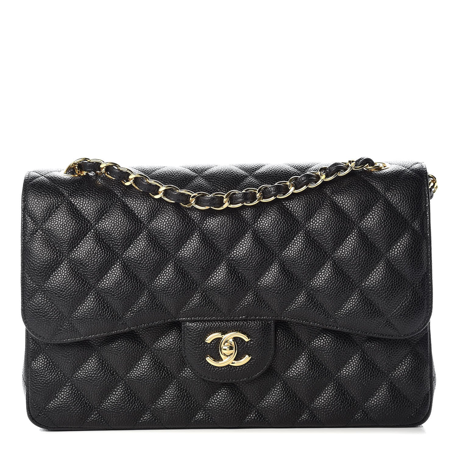 Chanel Caviar Quilted Jumbo Double Flap Black 1 of 9