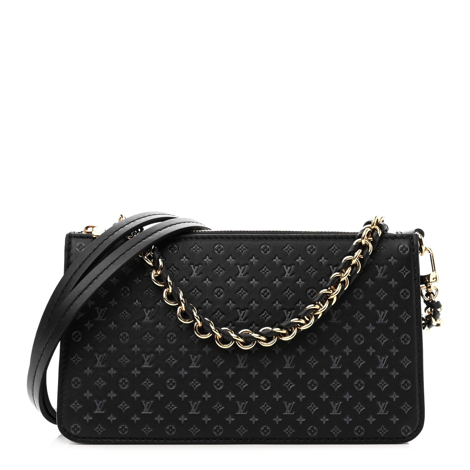 Louis Vuitton Calfskin Nanogram Embossed Lexington Pouch Black 1 of 9