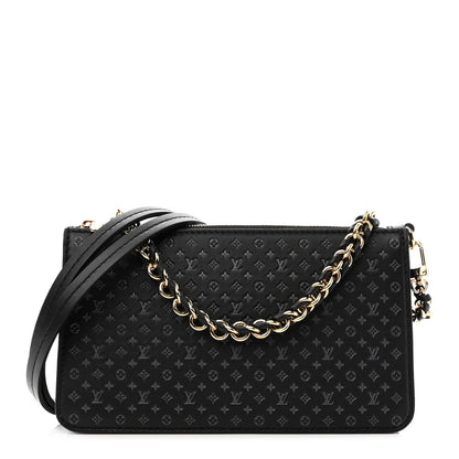 Louis Vuitton Calfskin Nanogram Embossed Lexington Pouch Black 1 of 9
