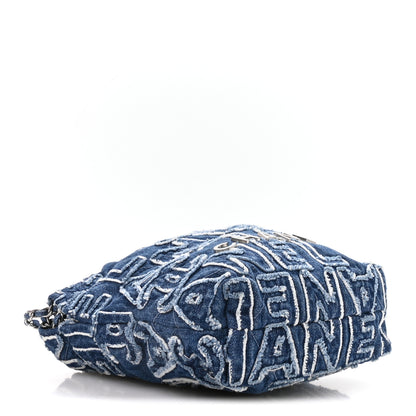Chanel Washed Denim Logo Embroidered Mini Chanel 22 Blue 4 of 11