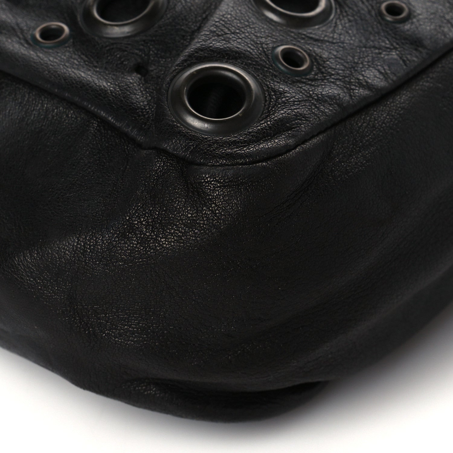 Prada Soft Calfskin Studded Tote Black 8 of 9