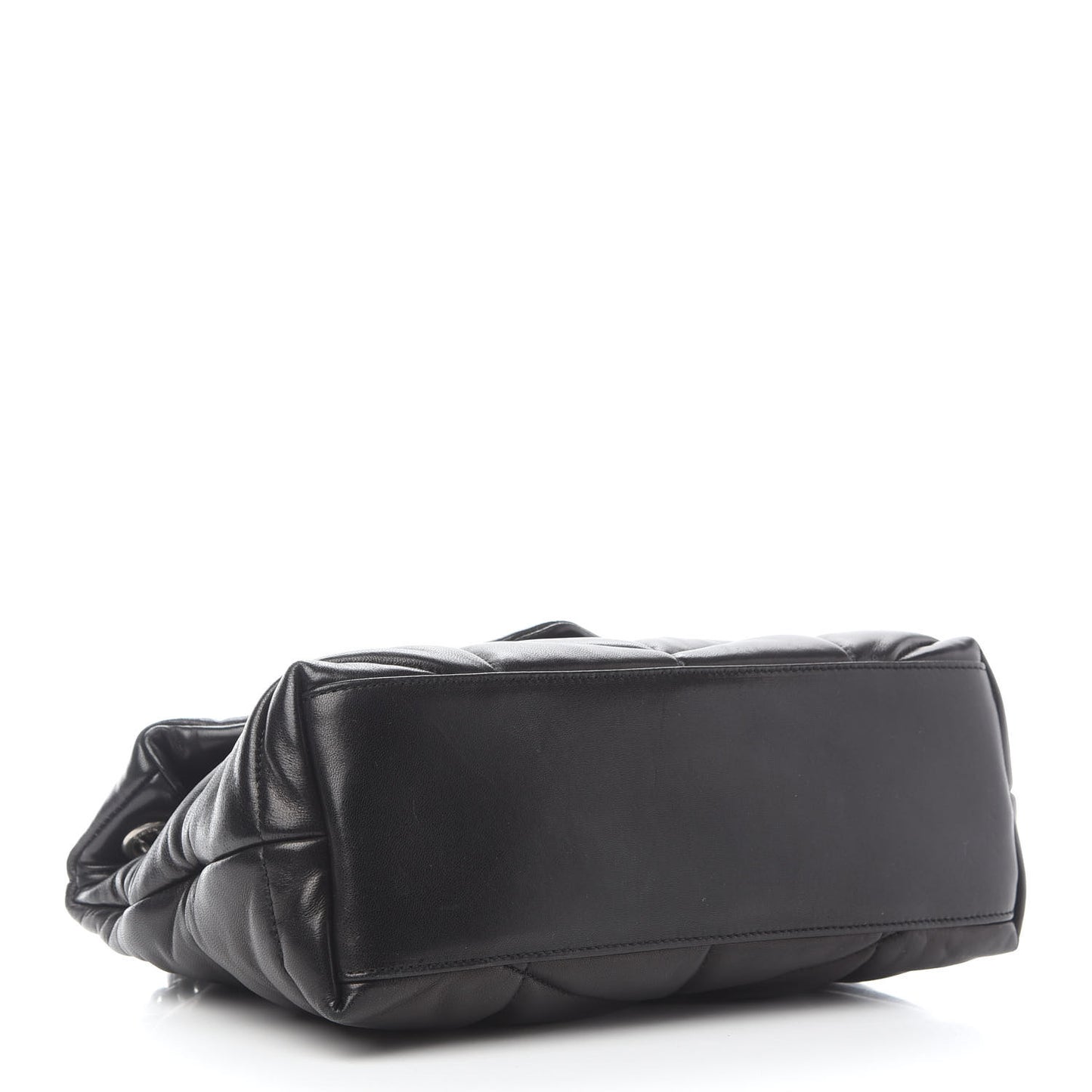 Lambskin Quilted Small Loulou Puffer Monogram Chain Satchel Black