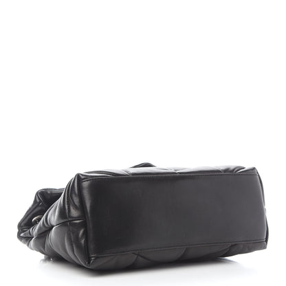 Saint Laurent Lambskin Quilted Small Loulou Puffer Monogram Chain Satchel Black 4 of 9
