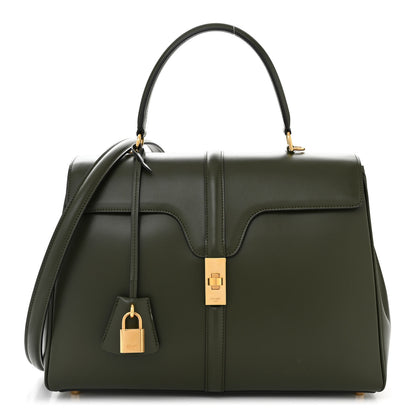 Celine Satinated Calfskin Medium 16 Top Handle Bag Khaki 1 of 12
