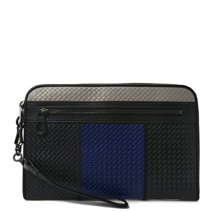 Bottega Veneta Nappa Intrecciato Portfolio Pouch Black Blue 1 of 6