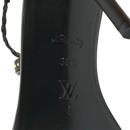 Louis Vuitton Calfskin Signature Ankle Strap Sandals 38.5 Black 6 of 7