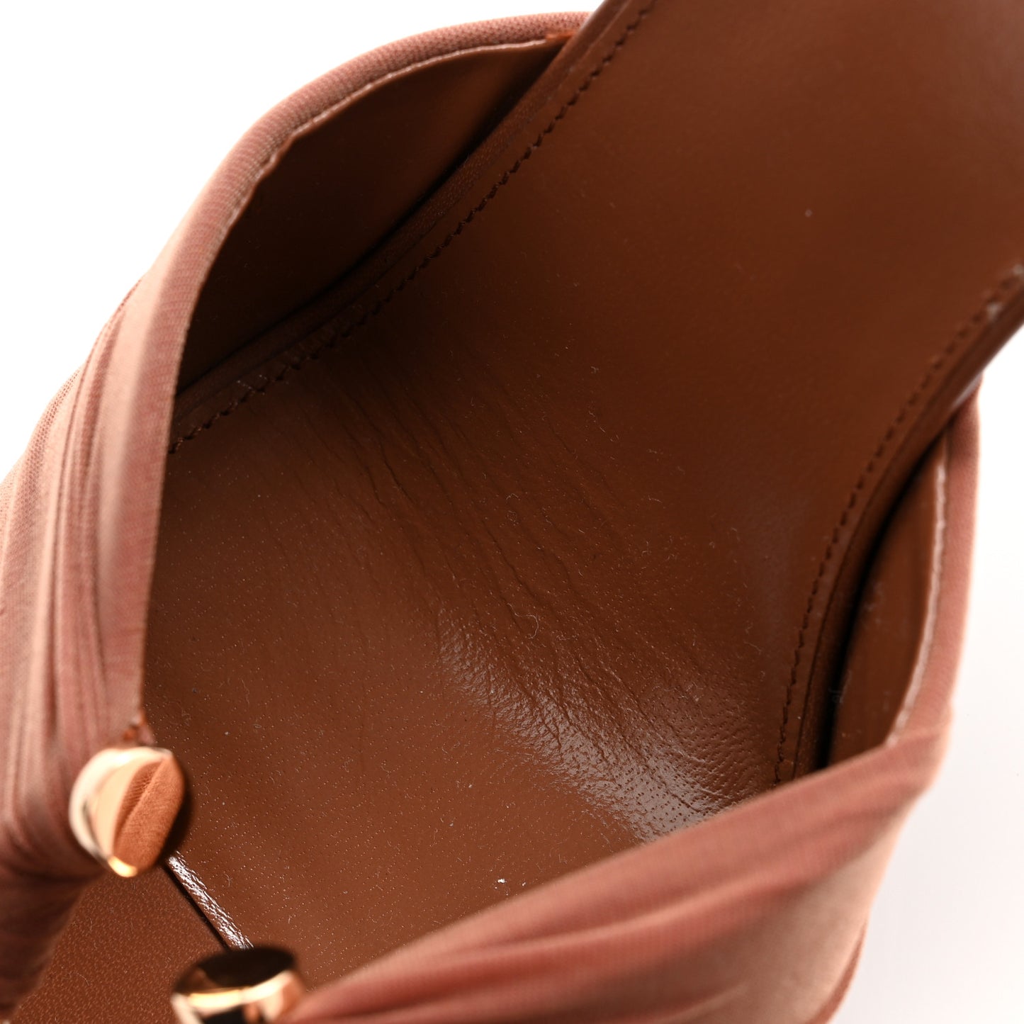Mesh Calfskin Ruched Lola 90 Mules 40 Dark Cappuccino