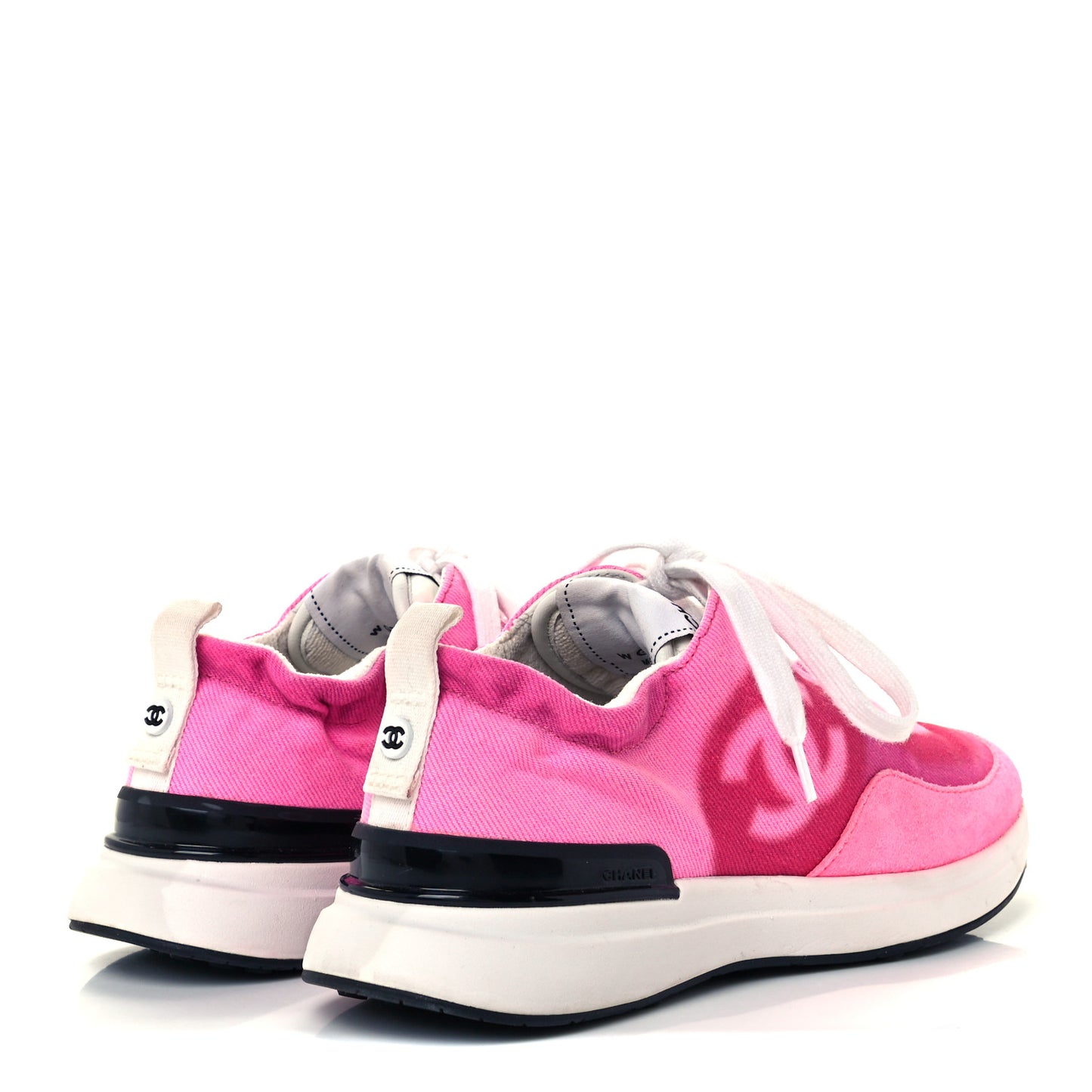 Denim Suede Calfskin Womens CC Sneakers 36 Pink