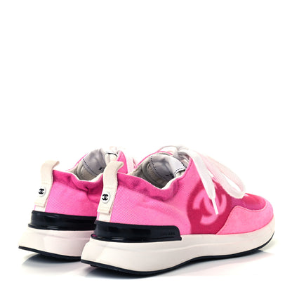 Chanel Denim Suede Calfskin Womens CC Sneakers 36 Pink 4 of 10