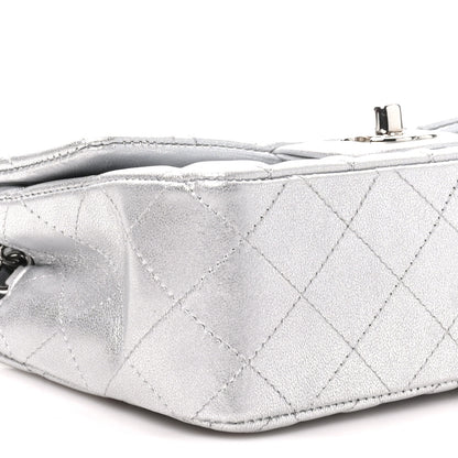 Chanel Metallic Lambskin Quilted Mini Rectangular Flap Silver 9 of 11