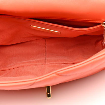 Chanel Goatskin Quilted Medium Chanel 19 Flap Orange 5 of 10