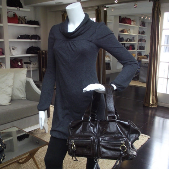 Chloe Crinkled Patent Betty Shoulder Bag Brown 2 of 14