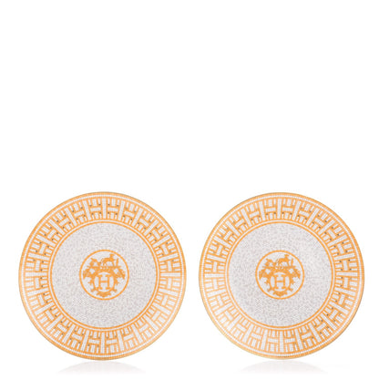 Hermes Porcelain Mosaique au 24 Dessert Plate Set of 2 1 of 5