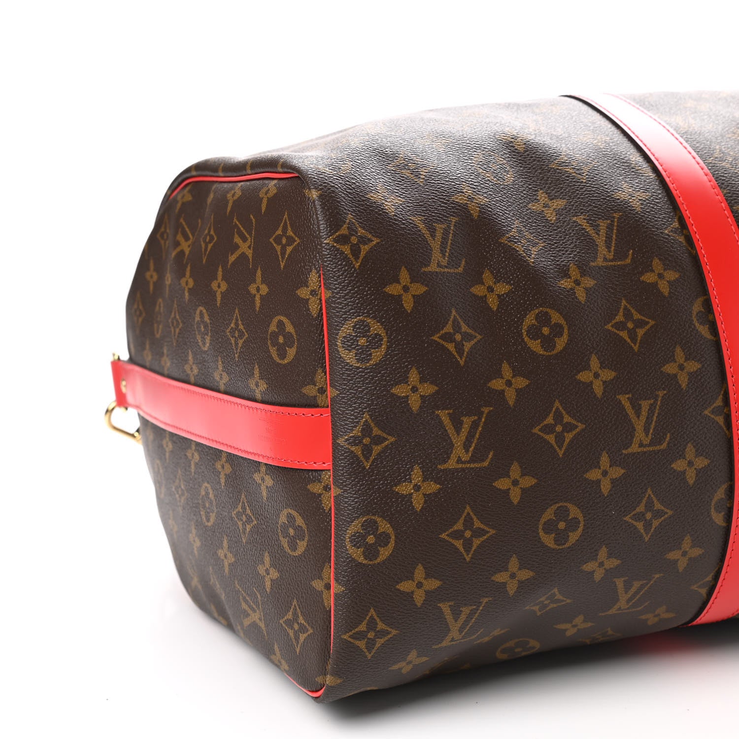 Louis Vuitton Calfskin Monogram Keepall Bandouliere 50 Coquelicot 7 of 8