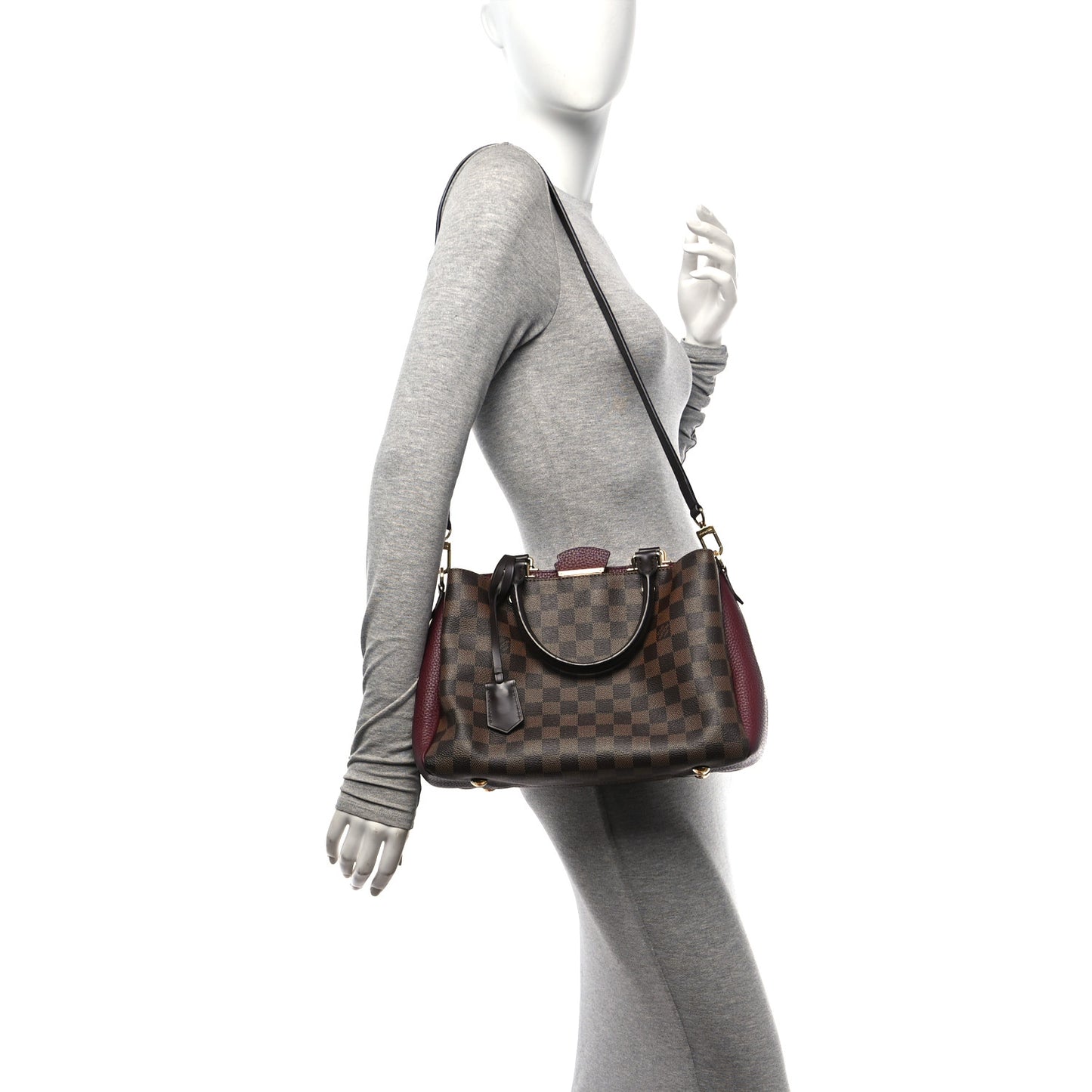 Damier Ebene Cuir Taurillon Brittany Bordeaux