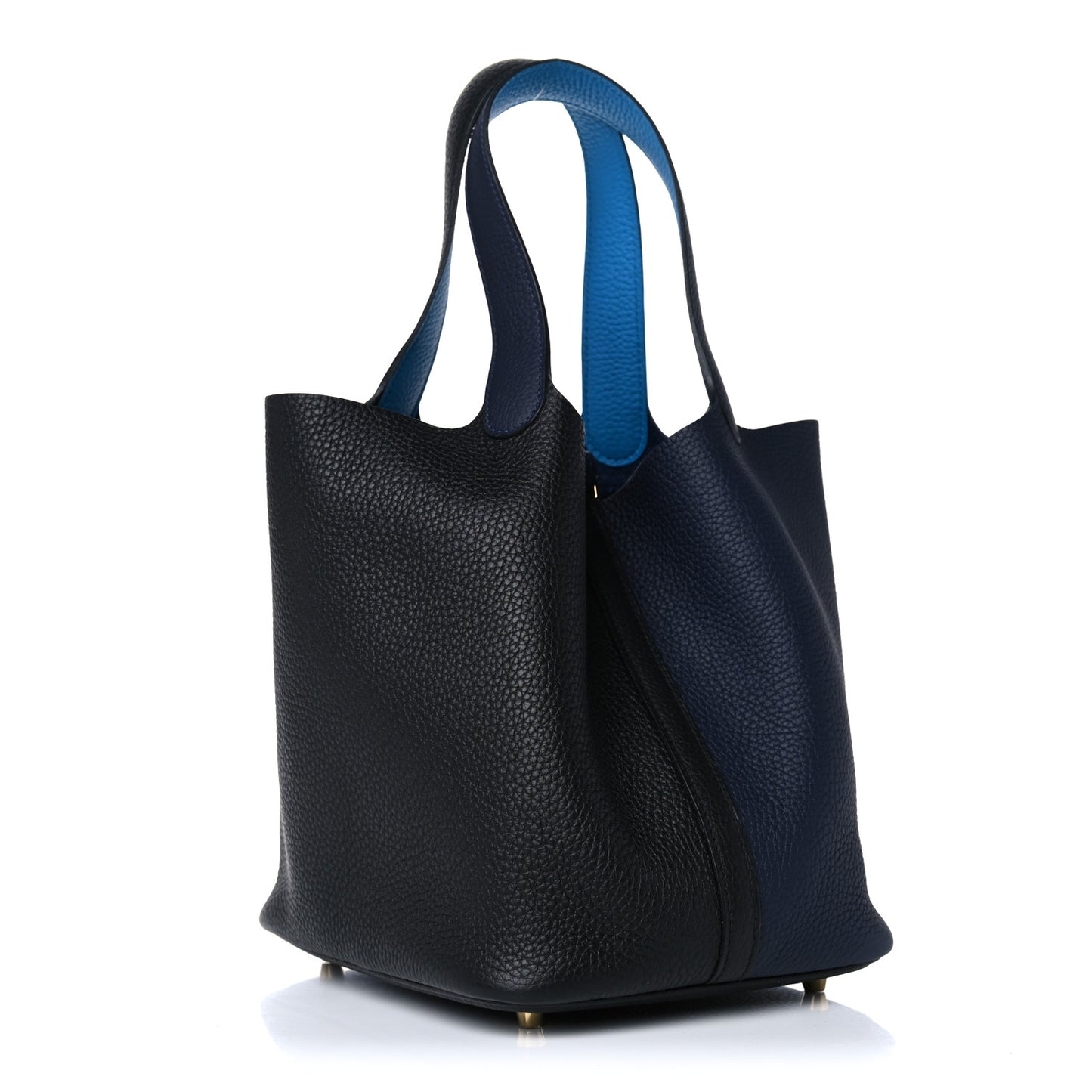 Taurillon Clemence Casaque Picotin Lock 22 MM Bleu Nuit Black Blue Frida