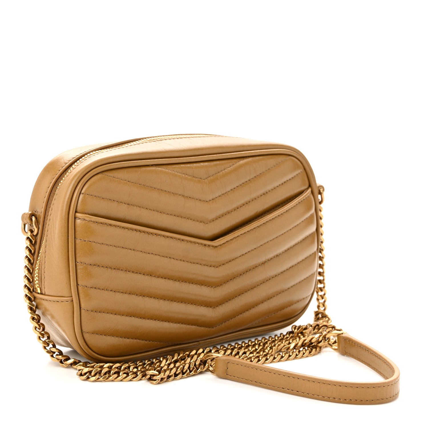 Saint Laurent Calfskin Matelasse Monogram Mini Lou Camera Bag Tabac Brown 3 of 11