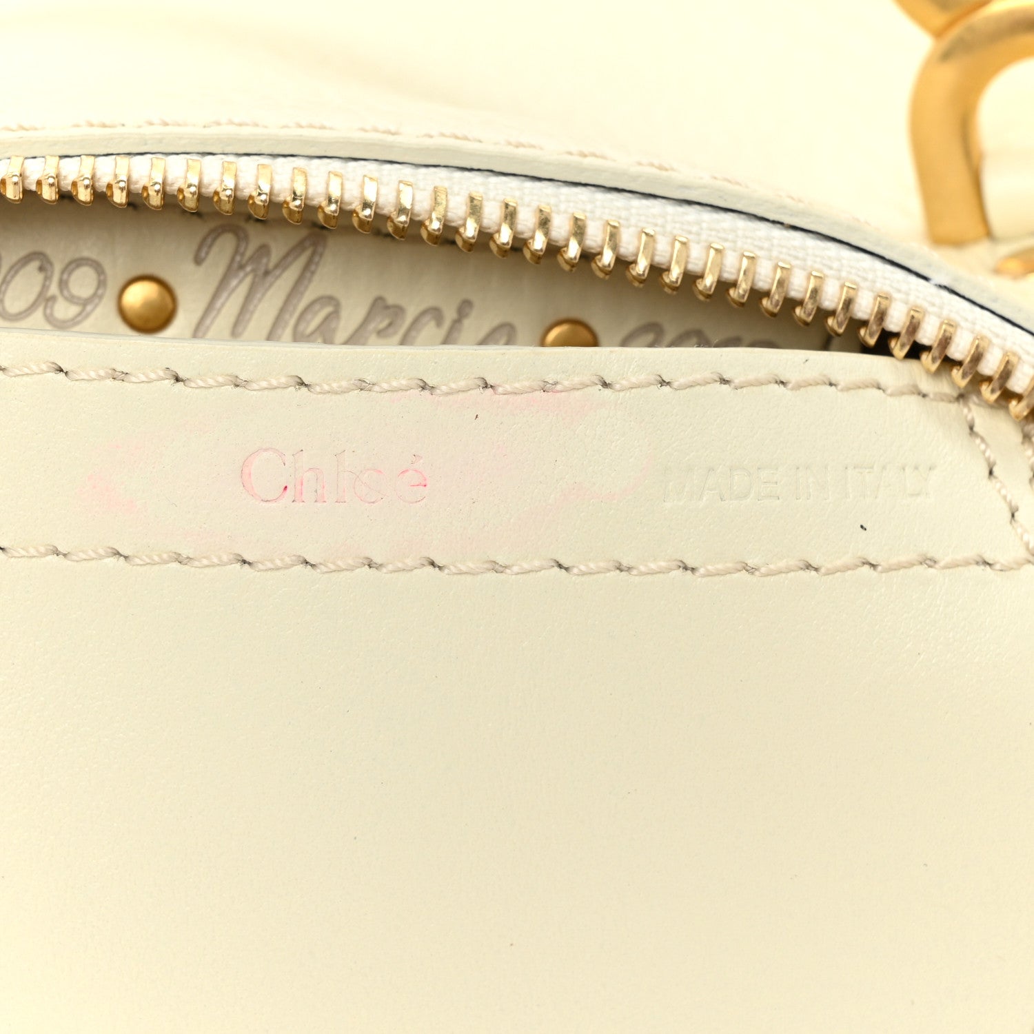 Chloe Grain Calfskin Mini Marcie Multi Fringe Satchel Natural White 6 of 13