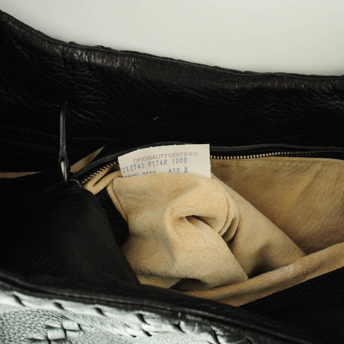 Cervo Deerskin Large Hobo Nero Black