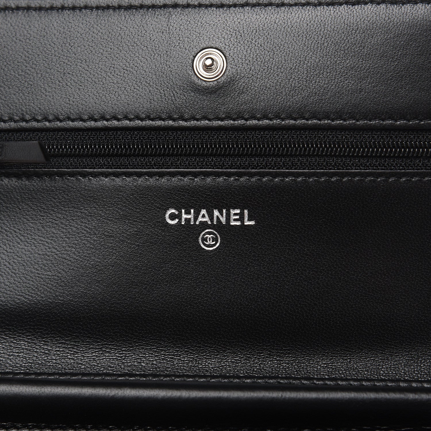 Chanel Lambskin Quilted Wallet On Chain WOC Black 6 of 13
