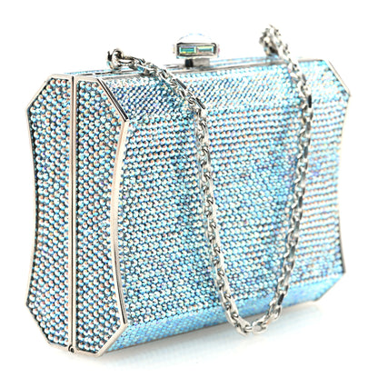 Judith Leiber Swarovski Crystal Minaudiere Clutch Blue 3 of 9