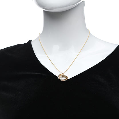 David Yurman 18K Yellow Gold Diamond 21mm Crossover Pendant Necklace 2 of 4