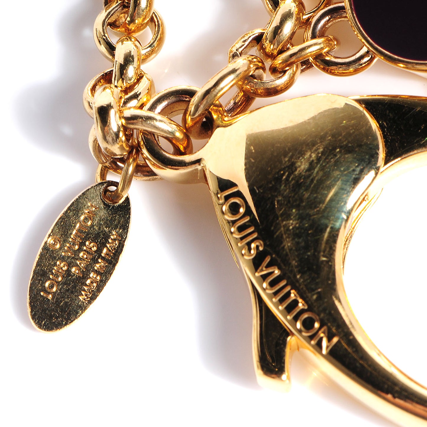 Fleur De Monogram Bag Charm Dore