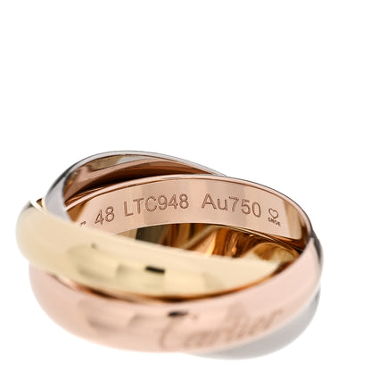 Cartier 18K Pink Yellow White Gold Classic Trinity Ring 48 4.5 5 of 6