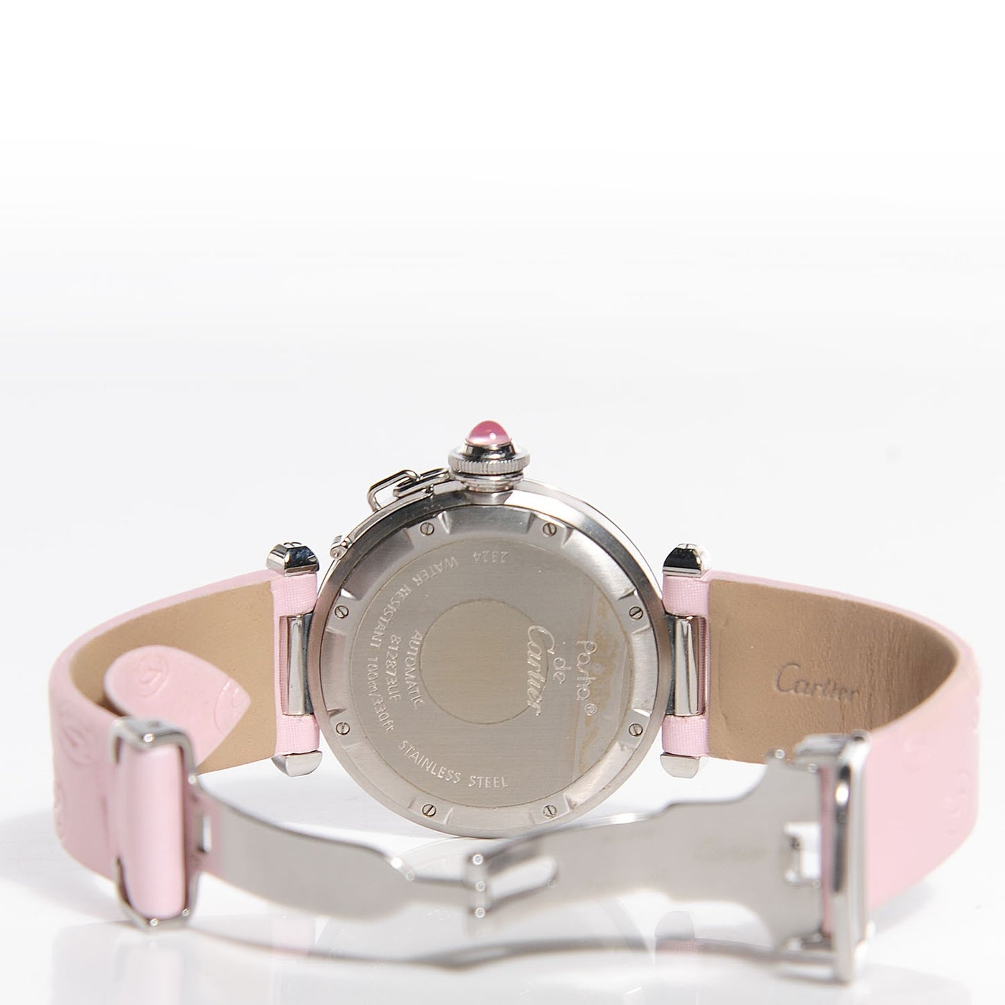 Stainless Steel Satin Mother of Pearl 35mm Miss Pasha Automatic Watch Pink