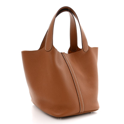 Hermes Taurillon Clemence Picotin Lock 22 MM Gold 3 of 11