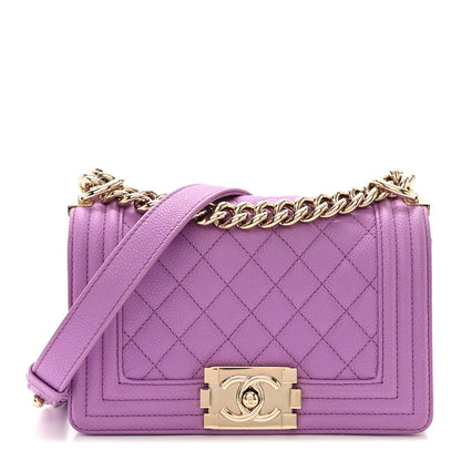 Chanel Caviar Quilted Small Boy Flap Purple 1 of 11
