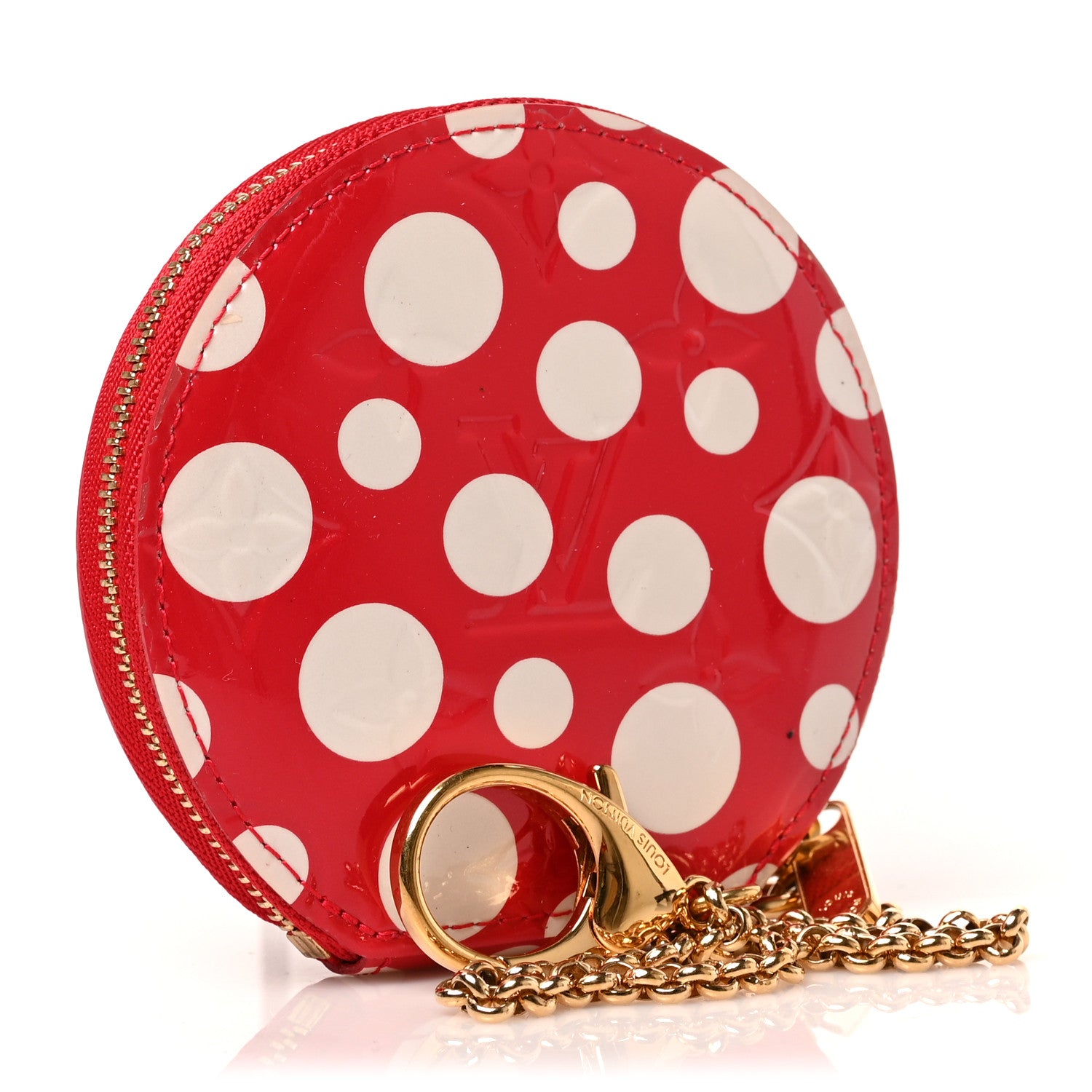 Louis Vuitton Vernis Kusama Infinity Dots Chapeau Coin Purse Red 3 of 6