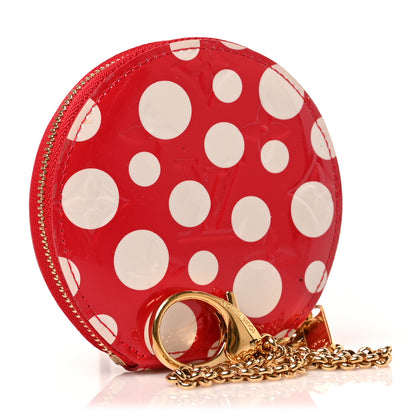 Louis Vuitton Vernis Kusama Infinity Dots Chapeau Coin Purse Red 3 of 6