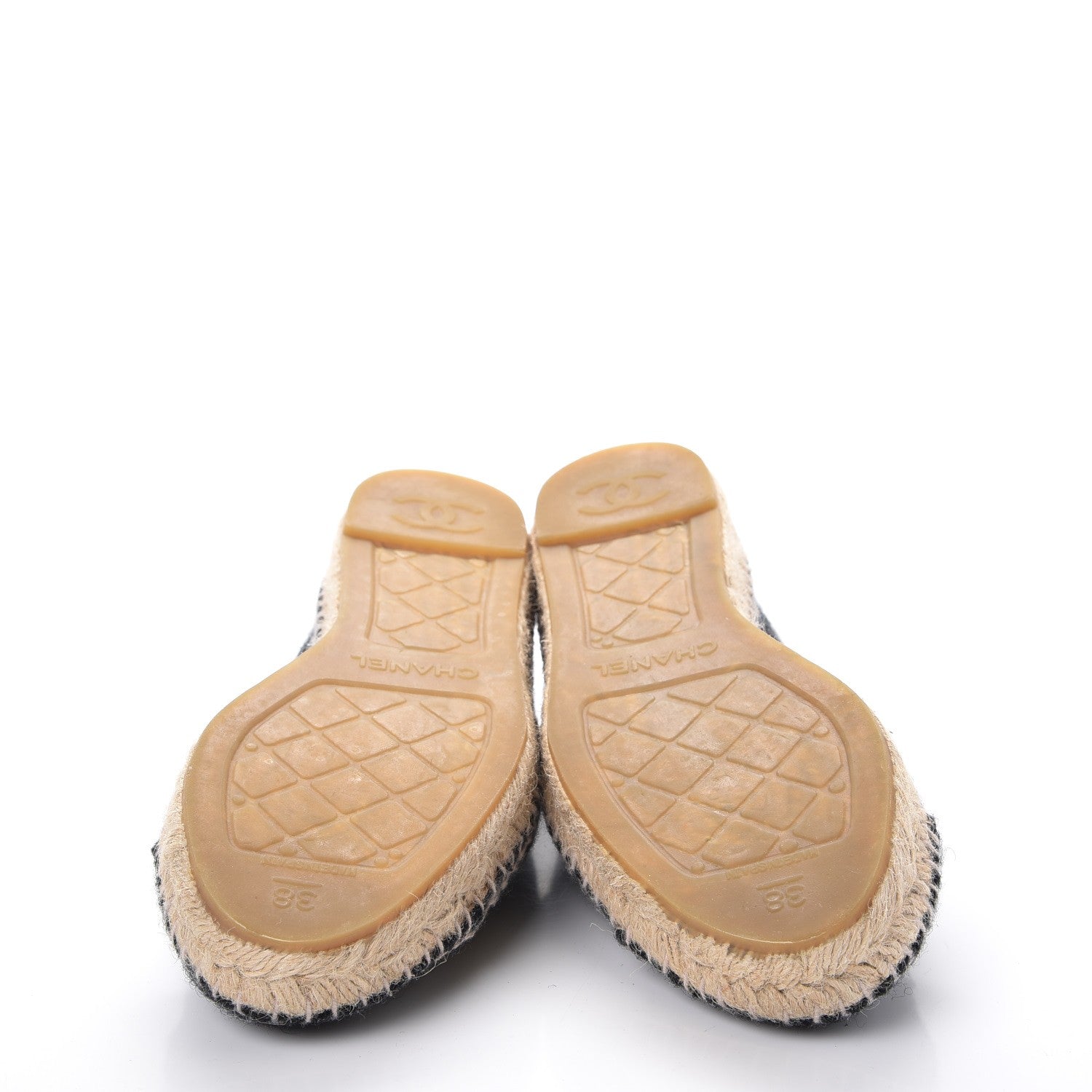 Chanel Flannel CC Espadrilles 38 Grey Black 5 of 11