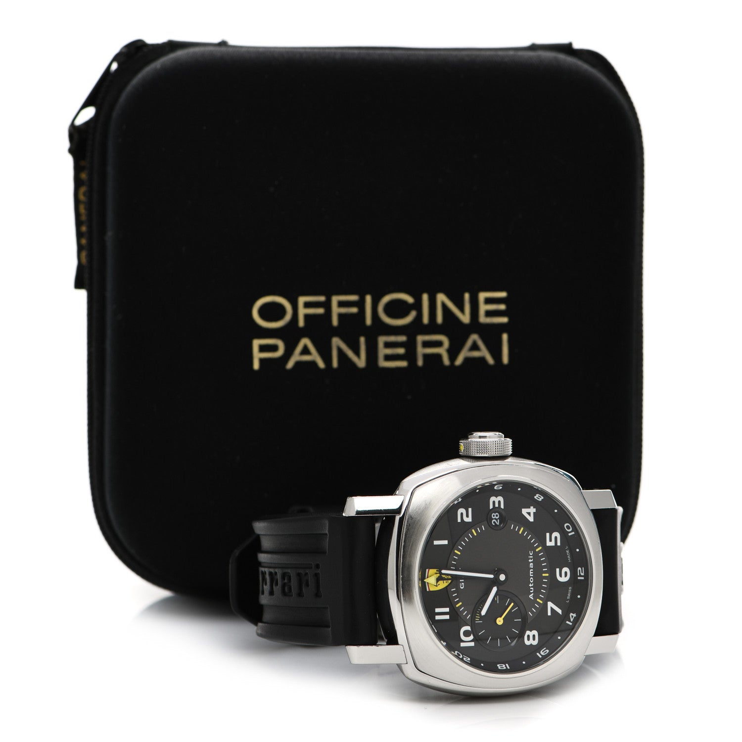Panerai Stainless Steel Rubber 45mm Ferrari GMT Automatic Watch Black FER00009 6 of 6