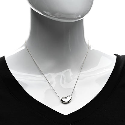 Tiffany Sterling Silver 18mm Elsa Peretti Bean Pendant Necklace 2 of 5